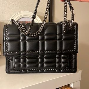 Studded chain faux leather bag 🖤 ZARA